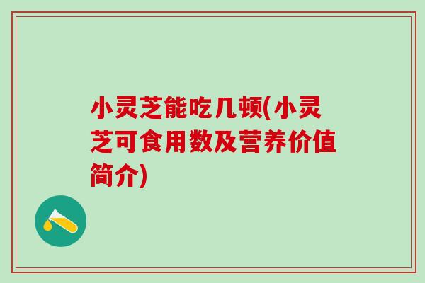 小灵芝能吃几顿(小灵芝可食用数及营养价值简介)