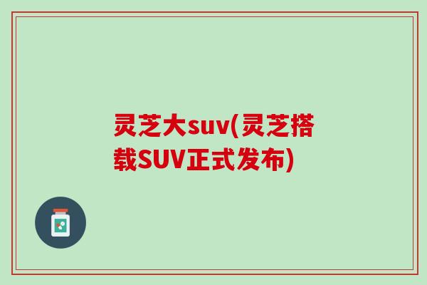灵芝大suv(灵芝搭载SUV正式发布)