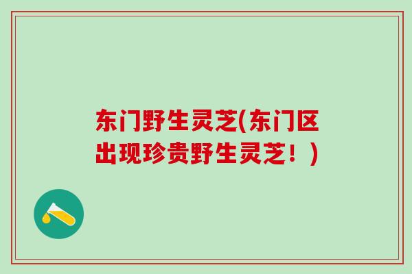 东门野生灵芝(东门区出现珍贵野生灵芝！)