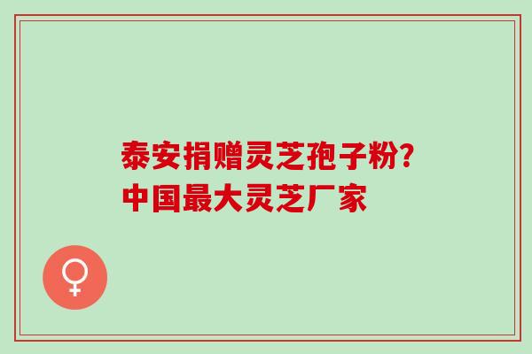 泰安捐赠灵芝孢子粉？中国最大灵芝厂家