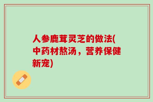人参鹿茸灵芝的做法(中药材熬汤，营养保健新宠)