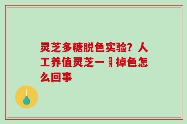 灵芝多糖脱色实验？人工养值灵芝一抺掉色怎么回事