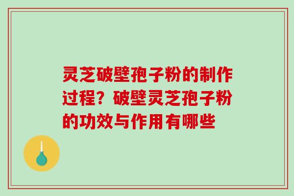 灵芝破壁孢子粉的制作过程？破壁灵芝孢子粉的功效与作用有哪些
