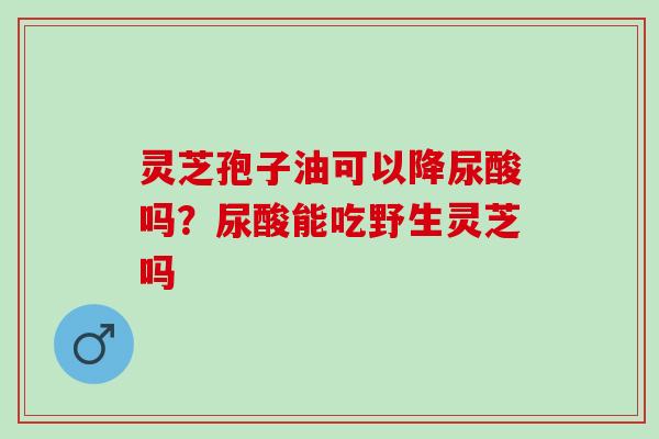 灵芝孢子油可以降尿酸吗?尿酸能吃野生灵芝吗 灵芝孢子油可以降尿酸吗?尿酸能吃野生灵芝吗