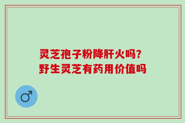 灵芝孢子粉降火吗?野生灵芝有药用价值吗 灵芝孢子粉降火吗?野生灵芝有药用价值吗