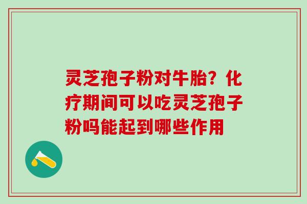 灵芝孢子粉对牛胎？期间可以吃灵芝孢子粉吗能起到哪些作用