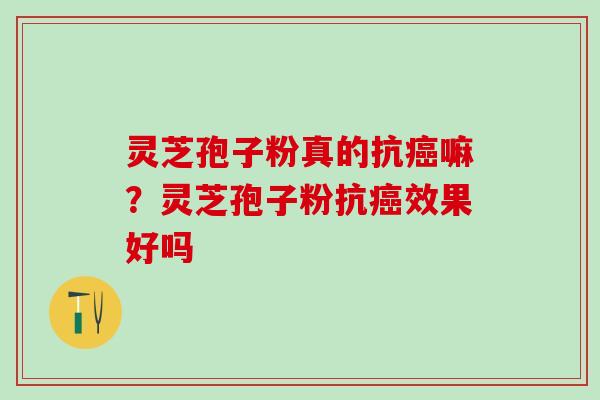 灵芝孢子粉真的抗癌嘛？灵芝孢子粉抗癌效果好吗