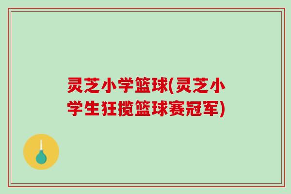 灵芝小学篮球(灵芝小学生狂揽篮球赛冠军)