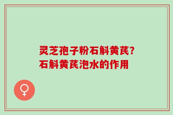 灵芝孢子粉石斛黄芪?石斛黄芪泡水的作用 灵芝孢子粉石斛黄芪?石斛黄芪泡水的作用