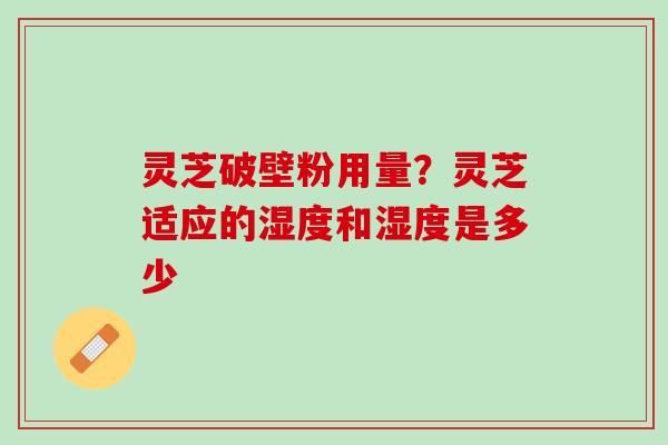 灵芝破壁粉用量？灵芝适应的湿度和湿度是多少
