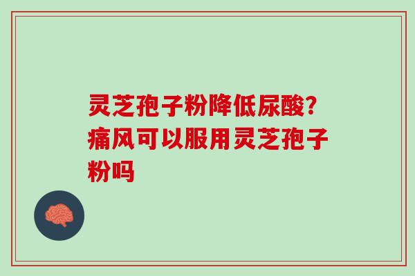 灵芝孢子粉降低尿酸?痛风可以服用灵芝孢子粉吗 灵芝孢子粉降低尿酸?痛风可以服用灵芝孢子粉吗