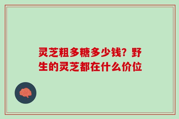 灵芝粗多糖多少钱？野生的灵芝都在什么价位