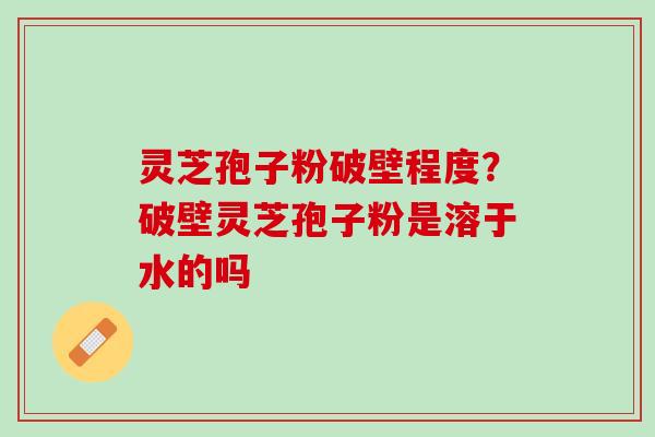 灵芝孢子粉破壁程度?破壁灵芝孢子粉是溶于水的吗 灵芝孢子粉破壁程度?破壁灵芝孢子粉是溶于水的吗