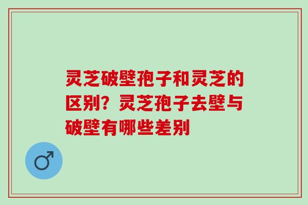 灵芝破壁孢子和灵芝的区别？灵芝孢子去壁与破壁有哪些差别