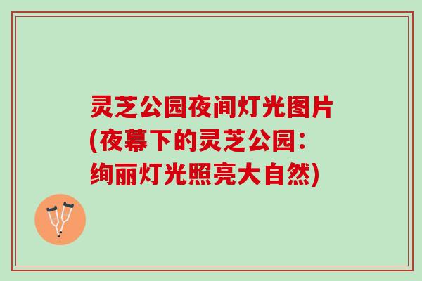 灵芝公园夜间灯光图片(夜幕下的灵芝公园：绚丽灯光照亮大自然)