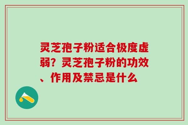 灵芝孢子粉适合极度虚弱?灵芝孢子粉的功效、作用及禁忌是什么 灵芝孢子粉适合极度虚弱?灵芝孢子粉的功效、作用及禁忌是什么