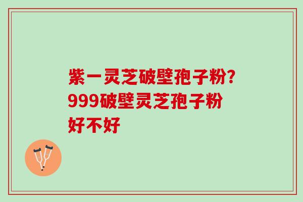 紫一灵芝破壁孢子粉？999破壁灵芝孢子粉好不好