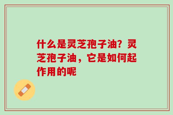 什么是灵芝孢子油?灵芝孢子油,它是如何起作用的呢 什么是灵芝孢子油?灵芝孢子油,它是如何起作用的呢