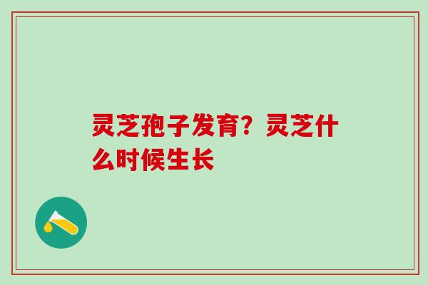 灵芝孢子发育？灵芝什么时候生长