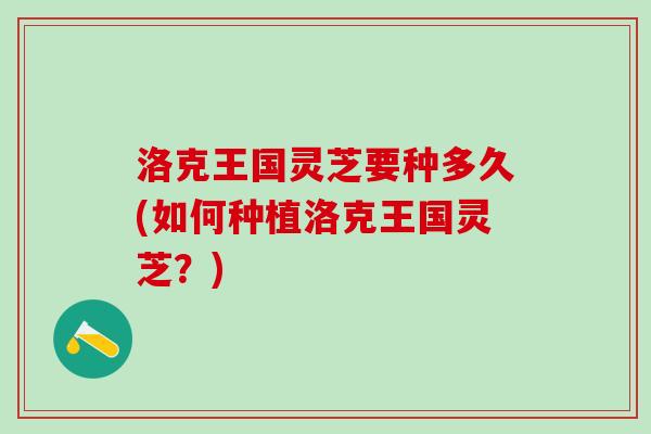 洛克王国灵芝要种多久(如何种植洛克王国灵芝?) 洛克王国灵芝要种多久(如何种植洛克王国灵芝?)