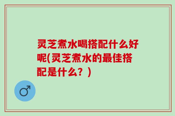 灵芝煮水喝搭配什么好呢(灵芝煮水的最佳搭配是什么？)