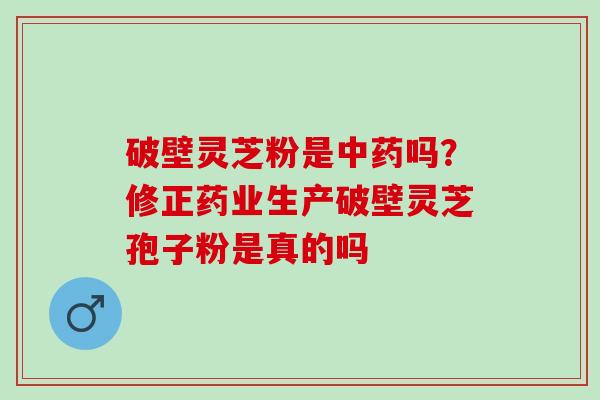 破壁灵芝粉是吗?修正药业生产破壁灵芝孢子粉是真的吗 破壁灵芝粉是吗?修正药业生产破壁灵芝孢子粉是真的吗