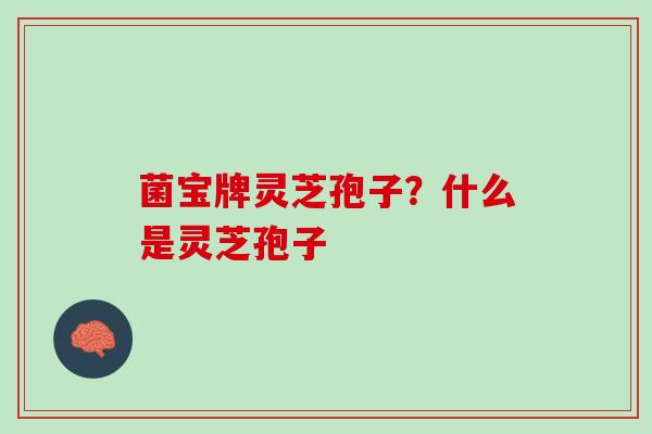 菌宝牌灵芝孢子？什么是灵芝孢子