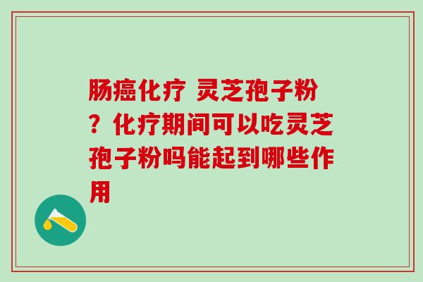 肠 灵芝孢子粉？期间可以吃灵芝孢子粉吗能起到哪些作用
