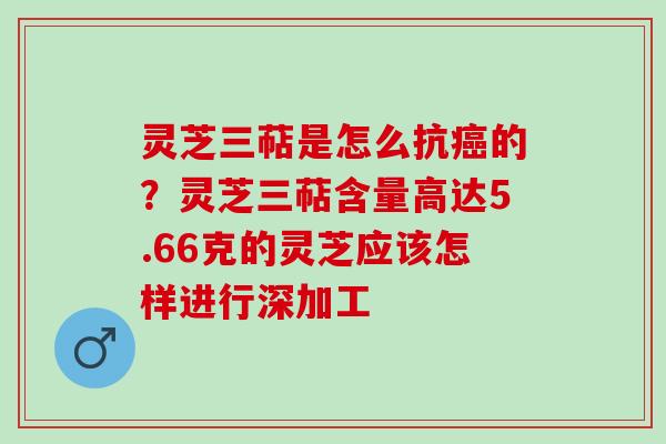 灵芝三萜是怎么抗的？灵芝三萜含量高达5.66克的灵芝应该怎样进行深加工