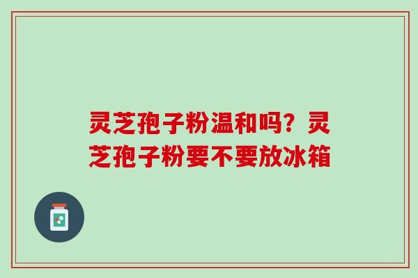 灵芝孢子粉温和吗？灵芝孢子粉要不要放冰箱