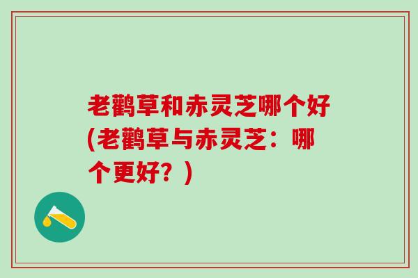 老鹳草和赤灵芝哪个好(老鹳草与赤灵芝:哪个更好?) 老鹳草和赤灵芝哪个好(老鹳草与赤灵芝:哪个更好?)