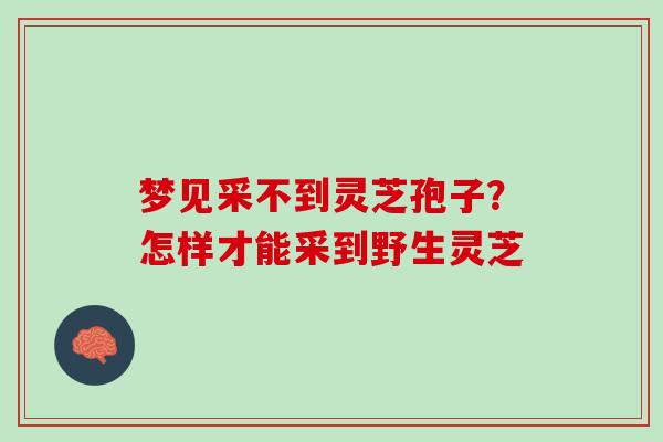梦见采不到灵芝孢子?怎样才能采到野生灵芝 梦见采不到灵芝孢子?怎样才能采到野生灵芝