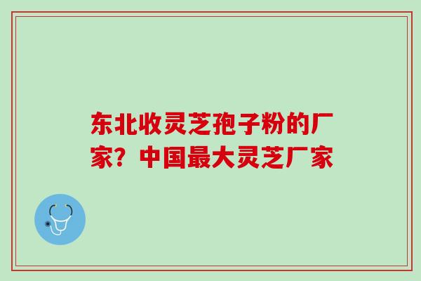 东北收灵芝孢子粉的厂家？中国最大灵芝厂家