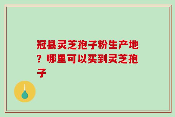 冠县灵芝孢子粉生产地？哪里可以买到灵芝孢子
