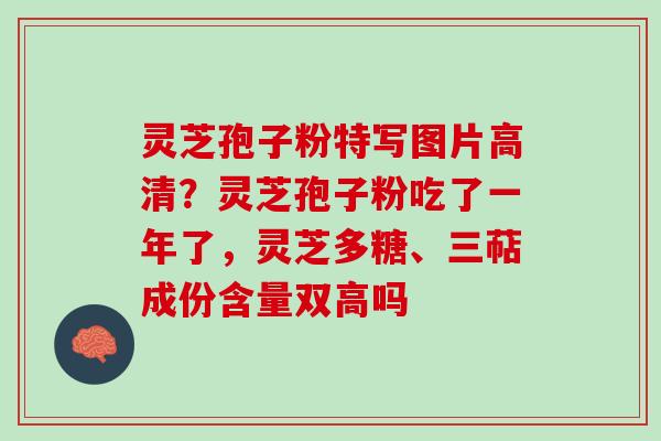 灵芝孢子粉特写图片高清？灵芝孢子粉吃了一年了，灵芝多糖、三萜成份含量双高吗