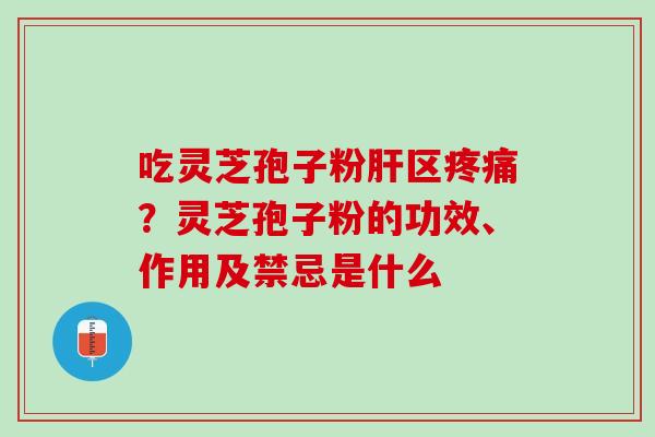 吃灵芝孢子粉肝区疼痛？灵芝孢子粉的功效、作用及禁忌是什么