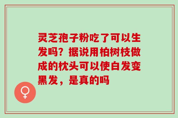 灵芝孢子粉吃了可以生发吗？据说用柏树枝做成的枕头可以使白发变黑发，是真的吗