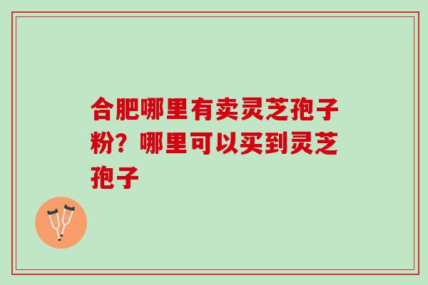 合肥哪里有卖灵芝孢子粉？哪里可以买到灵芝孢子