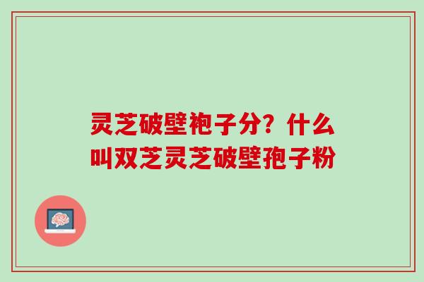灵芝破壁袍子分？什么叫双芝灵芝破壁孢子粉