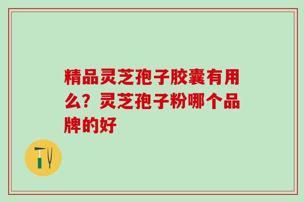 精品灵芝孢子胶囊有用么？灵芝孢子粉哪个品牌的好