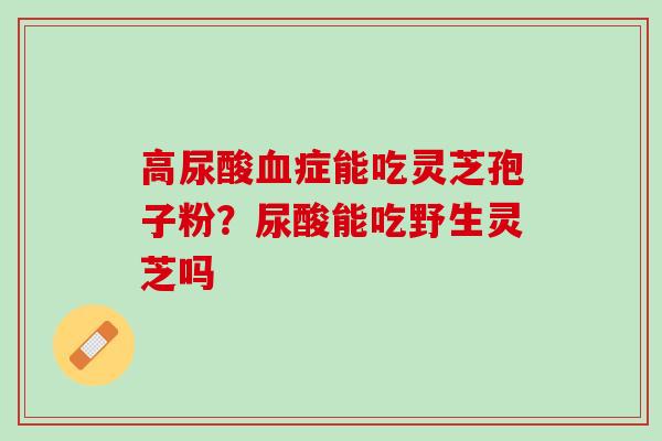 高尿酸血症能吃灵芝孢子粉？尿酸能吃野生灵芝吗