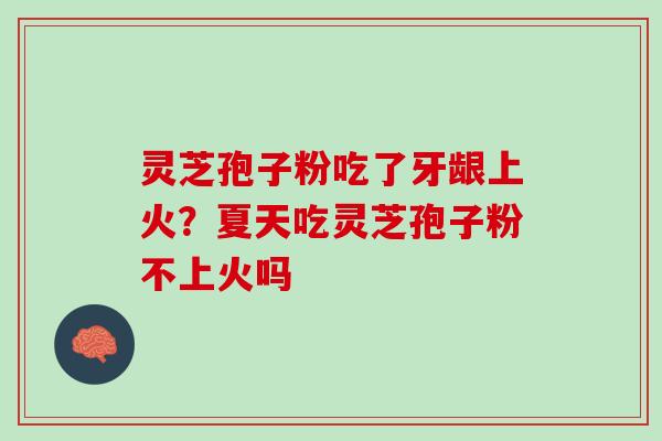 灵芝孢子粉吃了牙龈上火？夏天吃灵芝孢子粉不上火吗