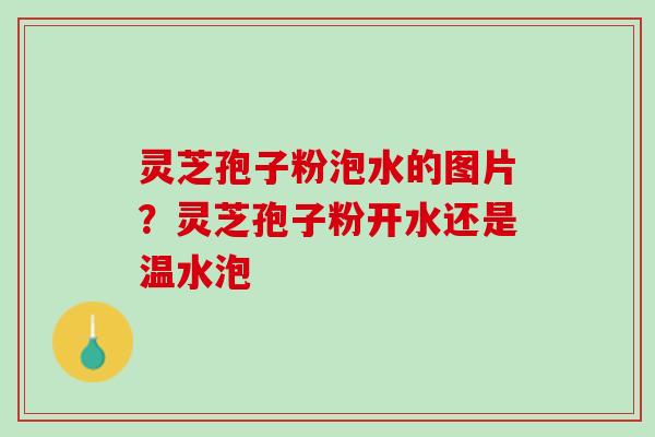 灵芝孢子粉泡水的图片？灵芝孢子粉开水还是温水泡