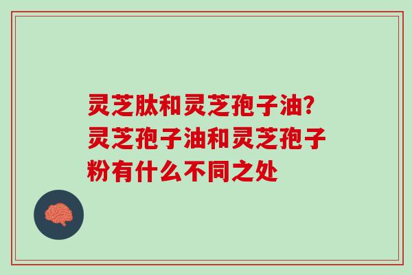 灵芝肽和灵芝孢子油？灵芝孢子油和灵芝孢子粉有什么不同之处