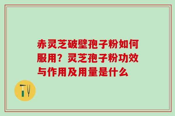 赤灵芝破壁孢子粉如何服用?灵芝孢子粉功效与作用及用量是什么 赤灵芝破壁孢子粉如何服用?灵芝孢子粉功效与作用及用量是什么
