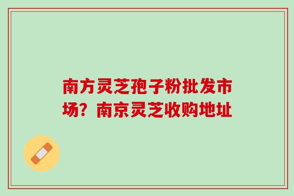 南方灵芝孢子粉批发市场？南京灵芝收购地址