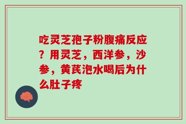 吃灵芝孢子粉腹痛反应？用灵芝，西洋参，沙参，黄芪泡水喝后为什么肚子疼