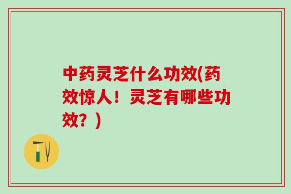 中药灵芝什么功效(药效惊人！灵芝有哪些功效？)