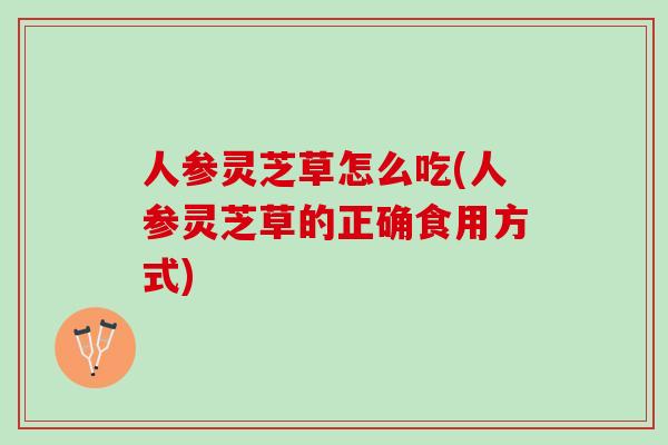 人参灵芝草怎么吃(人参灵芝草的正确食用方式)