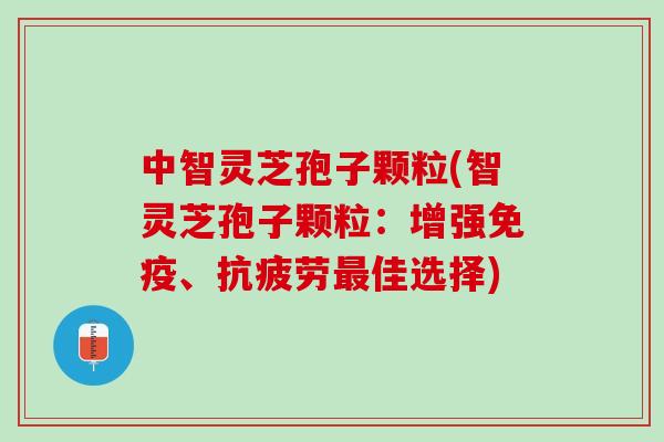 中智灵芝孢子颗粒(智灵芝孢子颗粒：增强免疫、抗疲劳最佳选择)